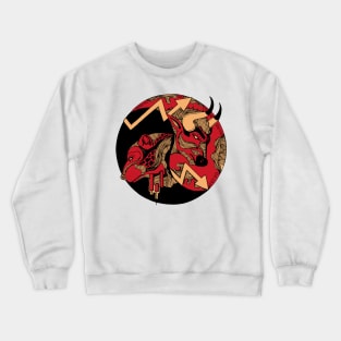 Red Cream Bull and Bear Crewneck Sweatshirt